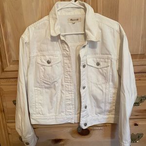 Madewell White Boxy Crop Jean Jacket!